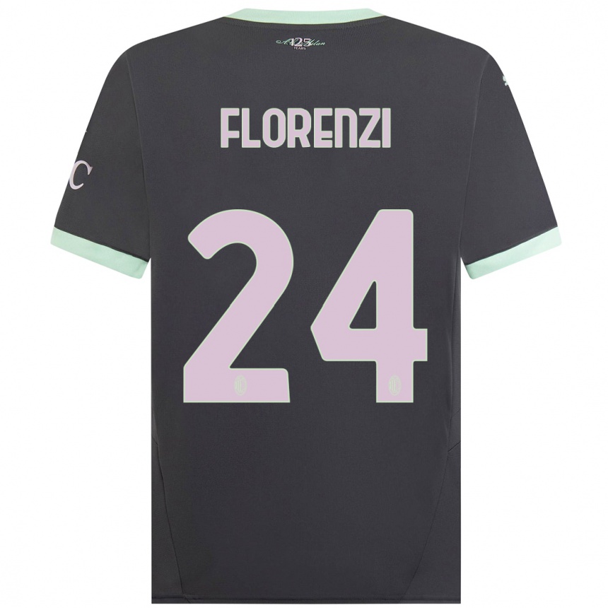 Enfant Football Maillot Alessandro Florenzi #24 Gris Troisieme 2024/25