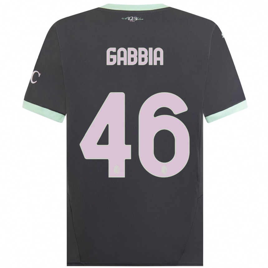 Enfant Football Maillot Matteo Gabbia #46 Gris Troisieme 2024/25