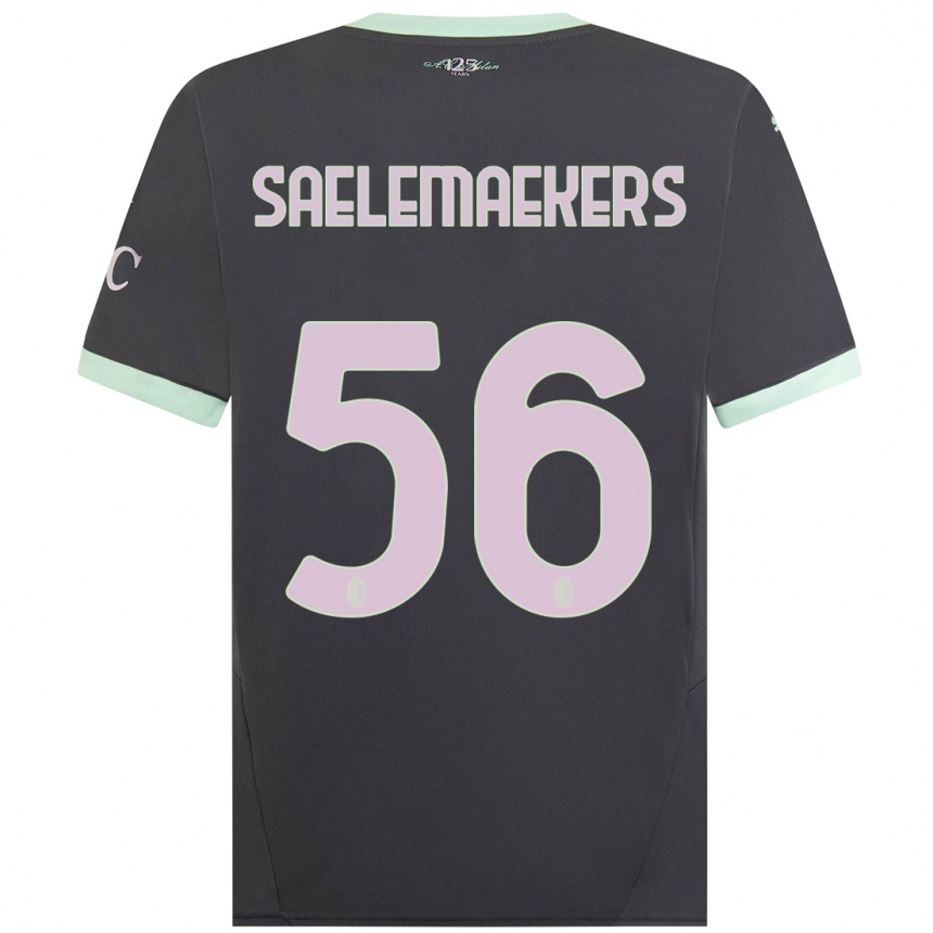 Enfant Football Maillot Alexis Saelemaekers #56 Gris Troisieme 2024/25