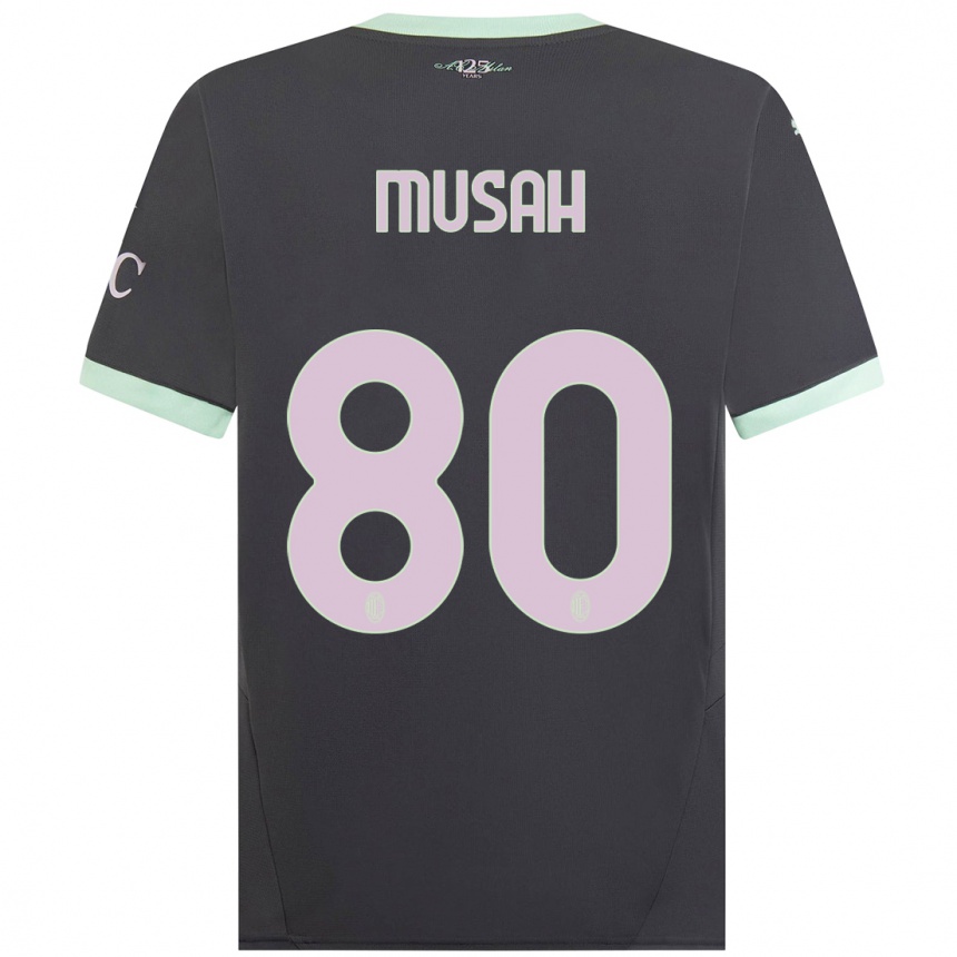 Enfant Football Maillot Yunus Musah #80 Gris Troisieme 2024/25