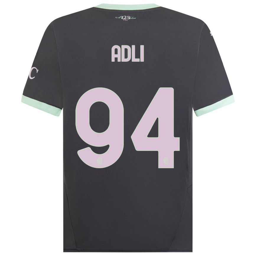 Enfant Football Maillot Yacine Adli #94 Gris Troisieme 2024/25