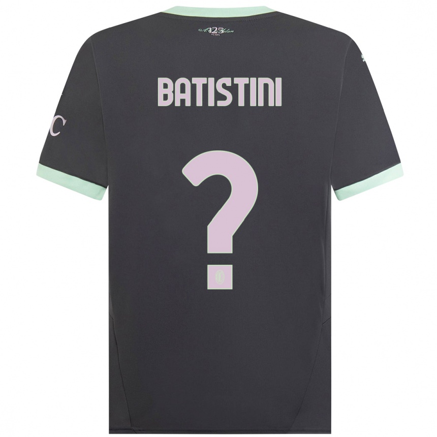 Enfant Football Maillot Simone Batistini #0 Gris Troisieme 2024/25