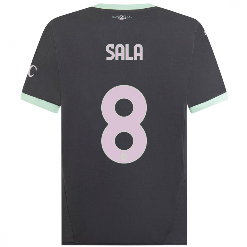 Enfant Football Maillot Emanuele Sala #8 Gris Troisieme 2024/25