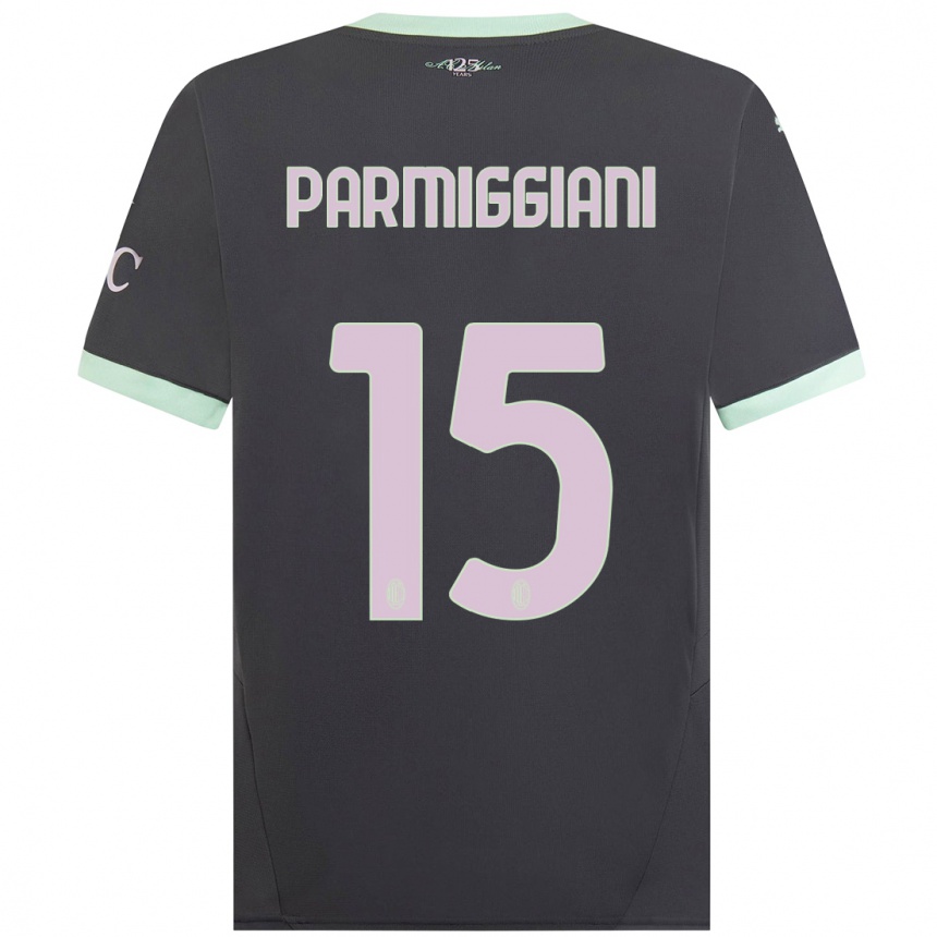 Enfant Football Maillot Pietro Parmiggiani #15 Gris Troisieme 2024/25