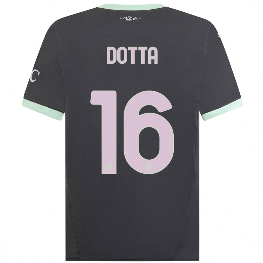 Enfant Football Maillot Cristiano Dotta #16 Gris Troisieme 2024/25