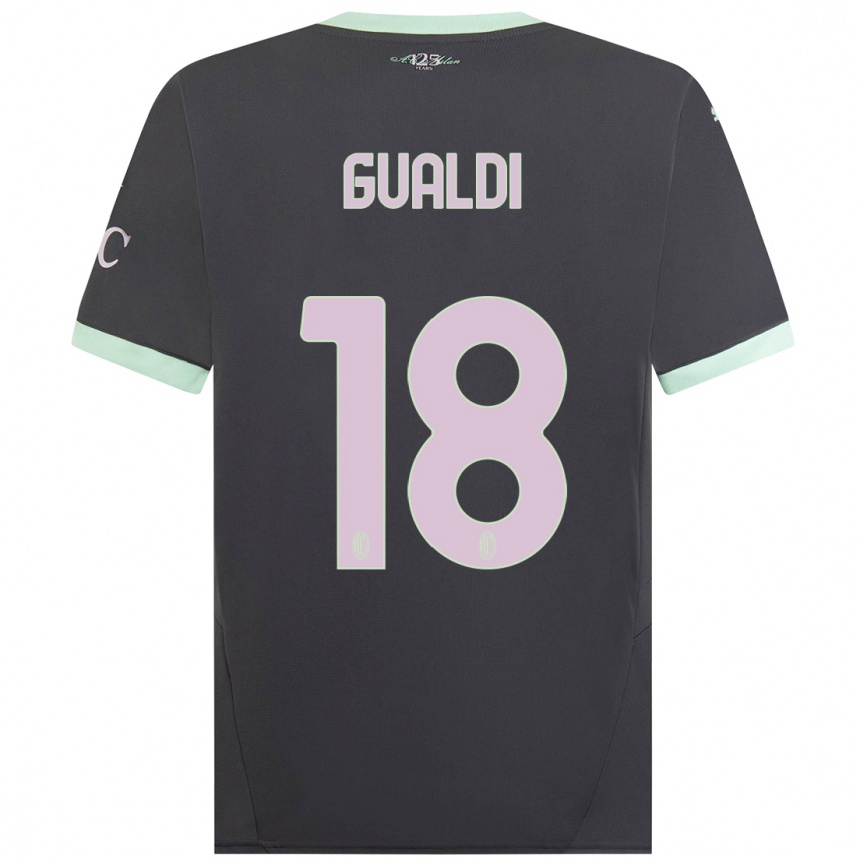 Enfant Football Maillot Andrea Gualdi #18 Gris Troisieme 2024/25