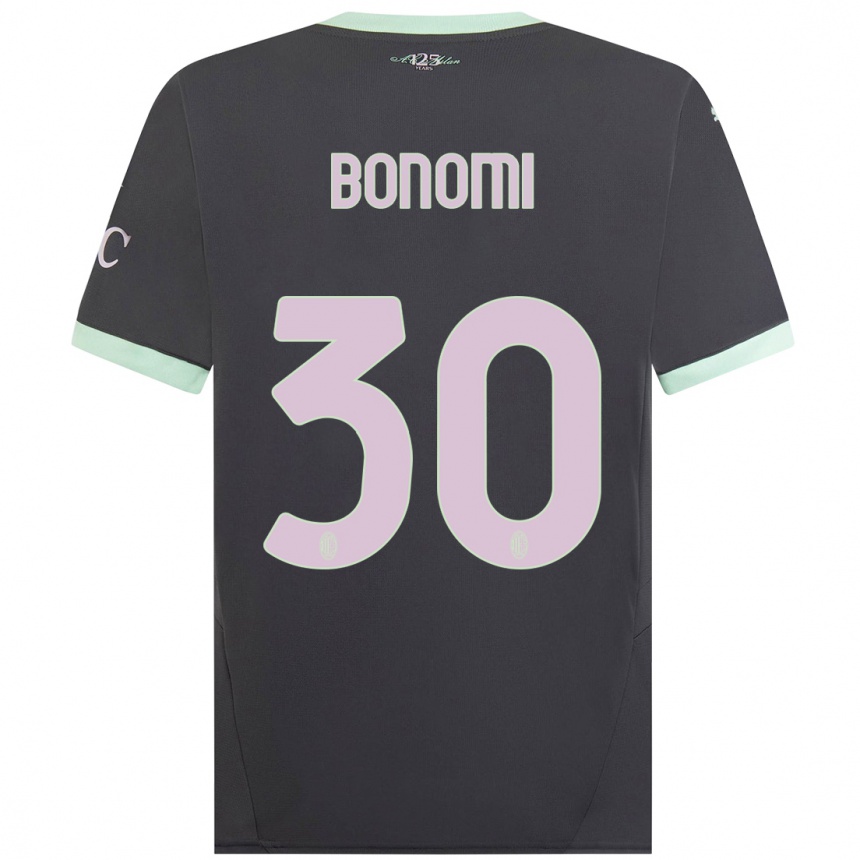 Enfant Football Maillot Alessandro Bonomi #30 Gris Troisieme 2024/25