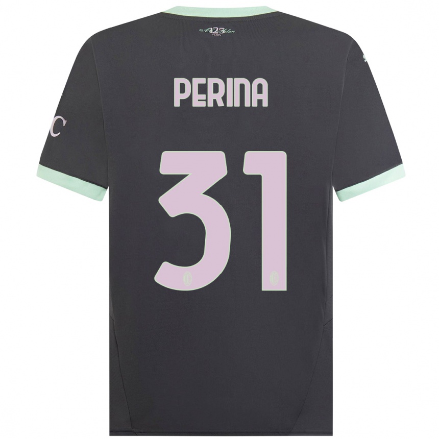 Enfant Football Maillot Gioele Perina #31 Gris Troisieme 2024/25