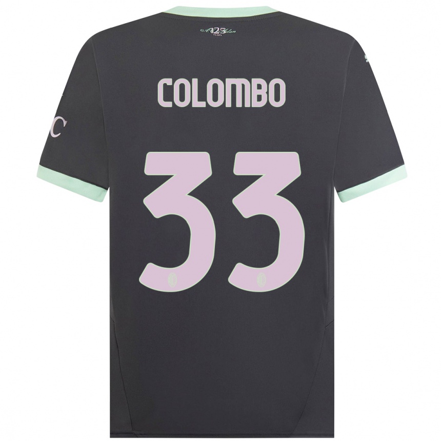 Enfant Football Maillot Federico Colombo #33 Gris Troisieme 2024/25