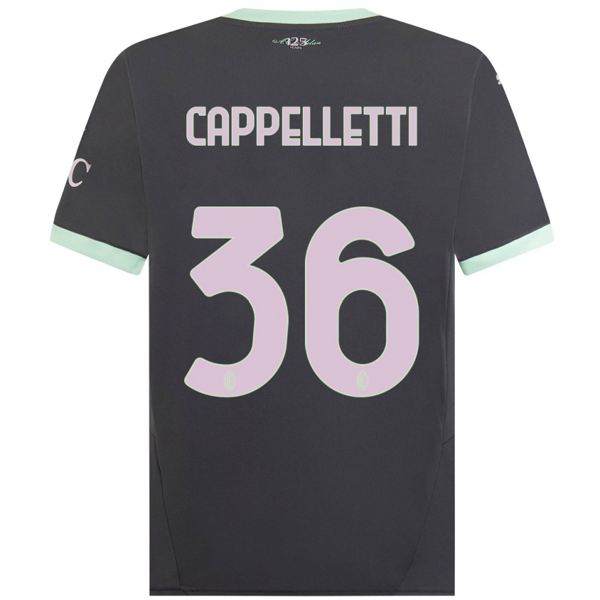 Enfant Football Maillot Mattia Cappelletti #36 Gris Troisieme 2024/25