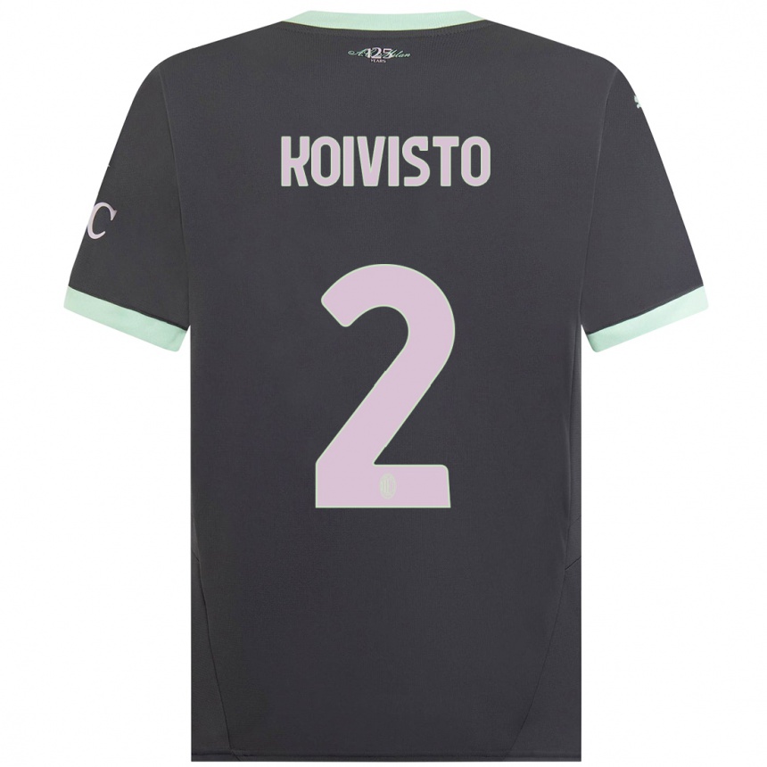 Enfant Football Maillot Emma Koivisto #2 Gris Troisieme 2024/25