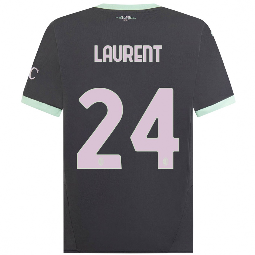 Enfant Football Maillot Emelyne Laurent #24 Gris Troisieme 2024/25