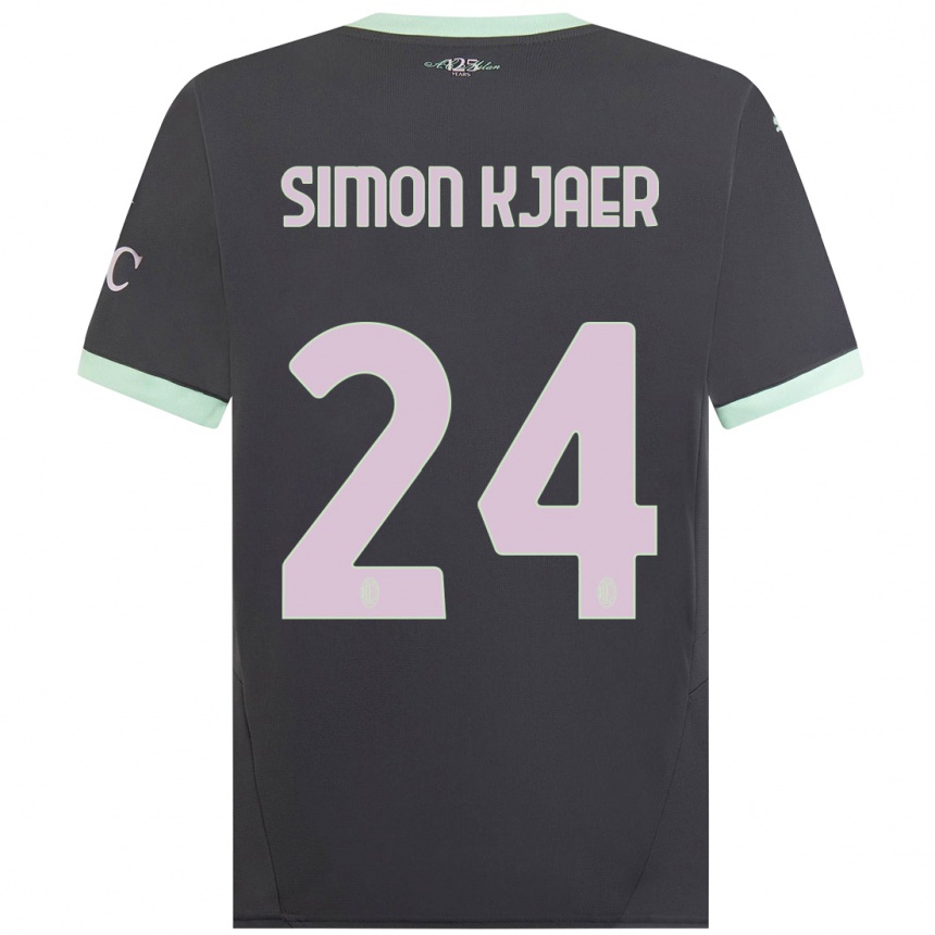 Enfant Football Maillot Simon Kjaer #24 Gris Troisieme 2024/25