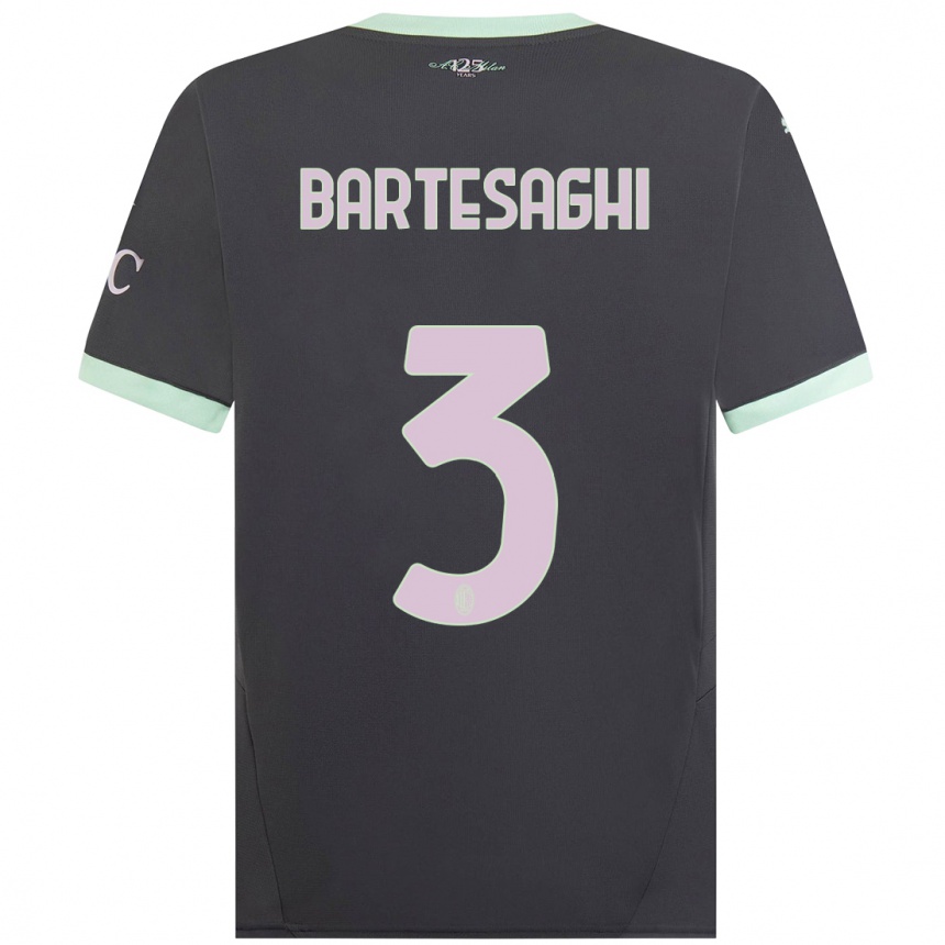 Enfant Football Maillot Davide Bartesaghi #3 Gris Troisieme 2024/25