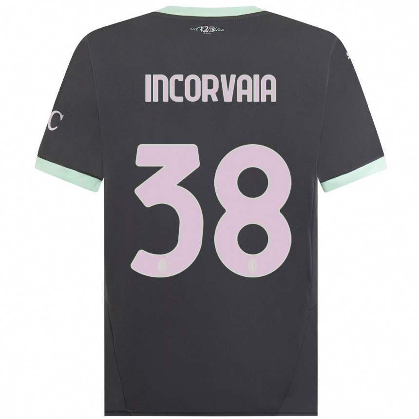 Enfant Football Maillot Giovanni Incorvaia #38 Gris Troisieme 2024/25