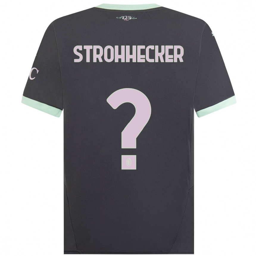 Enfant Football Maillot Riccardo Strohhecker #0 Gris Troisieme 2024/25