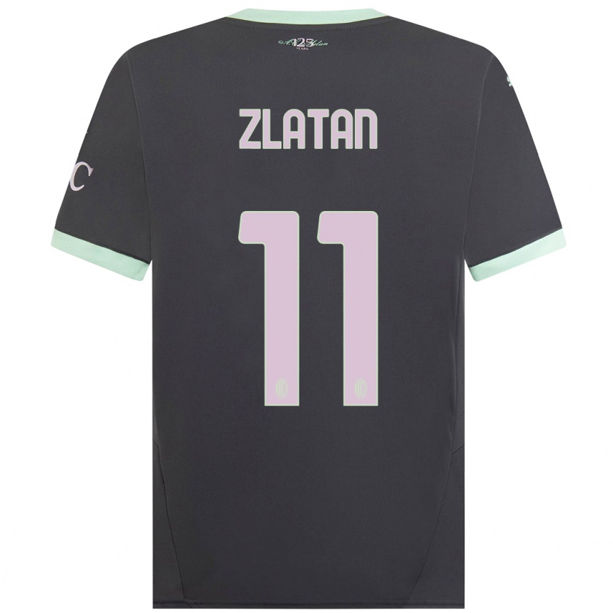 Enfant Football Maillot Zlatan Ibrahimovic #11 Gris Troisieme 2024/25