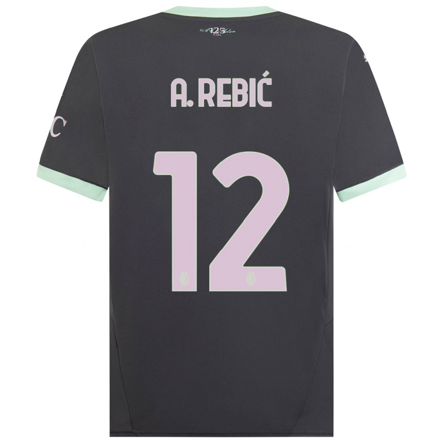 Enfant Football Maillot Ante Rebic #12 Gris Troisieme 2024/25