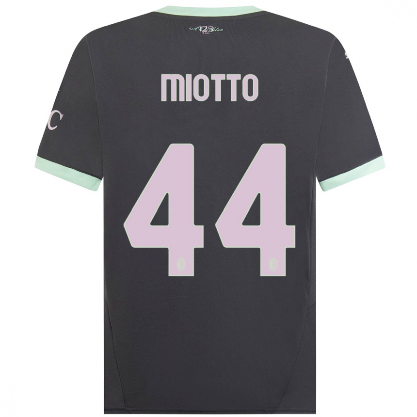 Enfant Football Maillot Giorgia Miotto #44 Gris Troisieme 2024/25