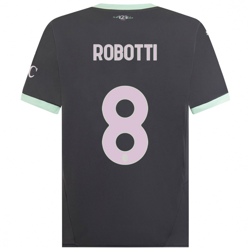 Enfant Football Maillot Giovanni Robotti #8 Gris Troisieme 2024/25