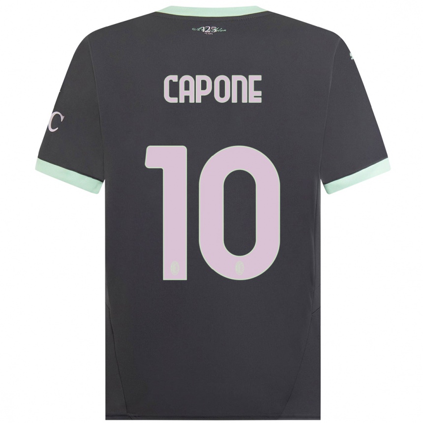 Enfant Football Maillot Andrea Capone #10 Gris Troisieme 2024/25