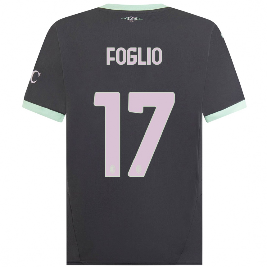 Enfant Football Maillot Christian Foglio #17 Gris Troisieme 2024/25