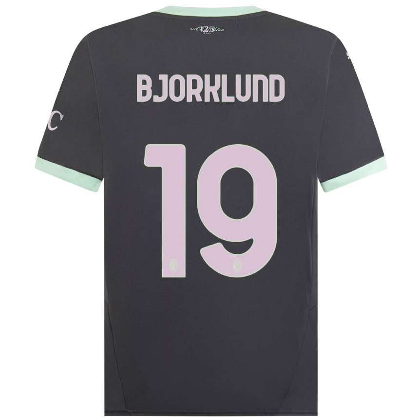 Enfant Football Maillot Lukas Bjorklund #19 Gris Troisieme 2024/25