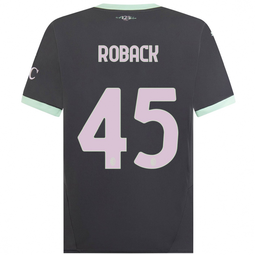 Enfant Football Maillot Emil Roback #45 Gris Troisieme 2024/25