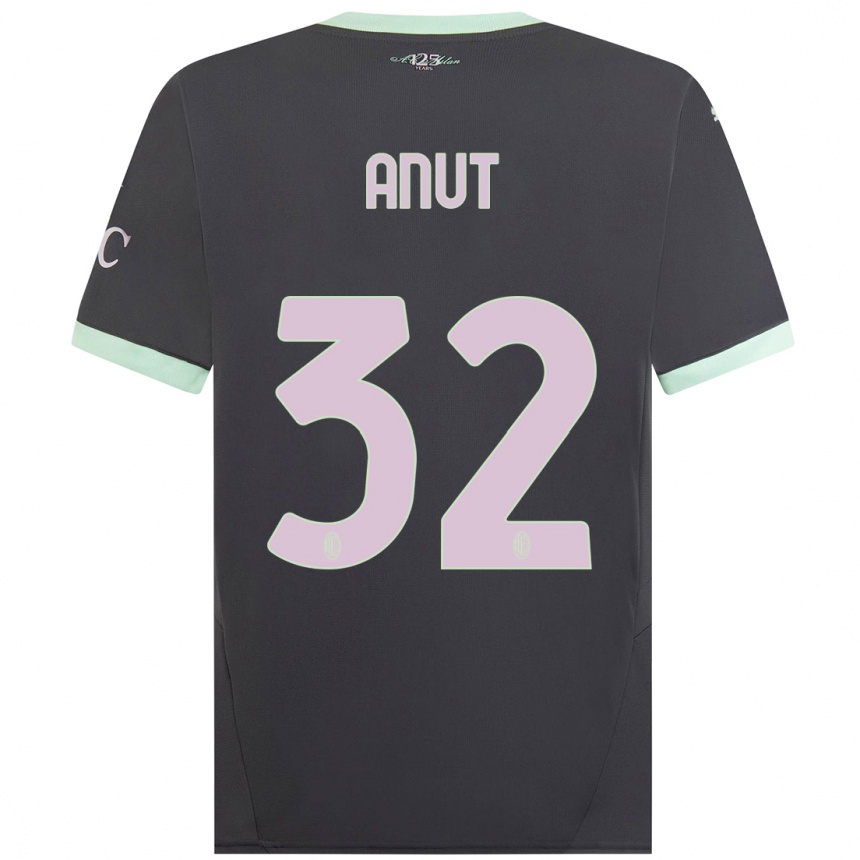 Enfant Football Maillot Niccolo Anut #32 Gris Troisieme 2024/25