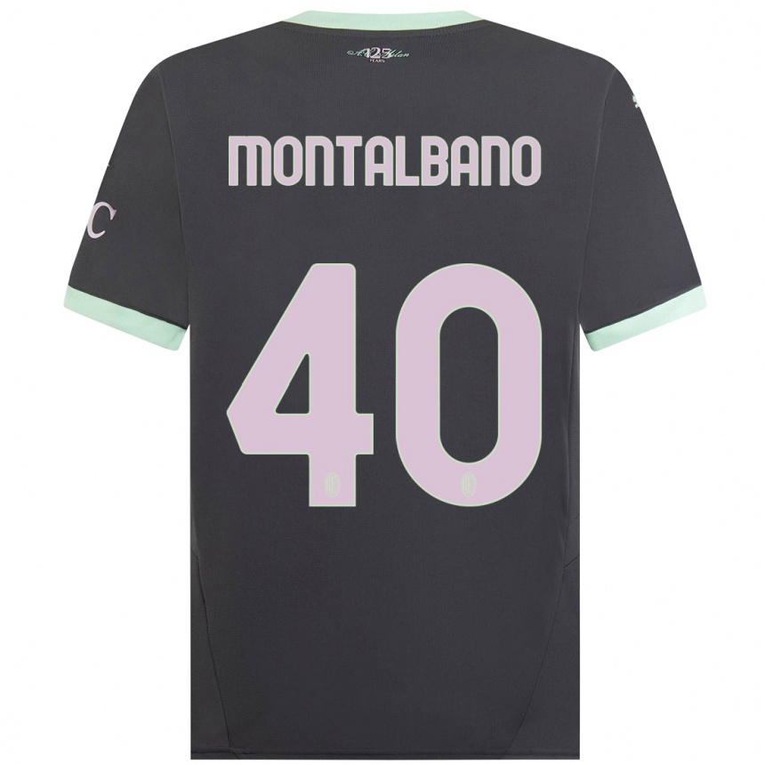 Enfant Football Maillot Nicolo Montalbano #40 Gris Troisieme 2024/25