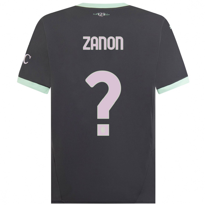 Enfant Football Maillot Thomas Zanon #0 Gris Troisieme 2024/25