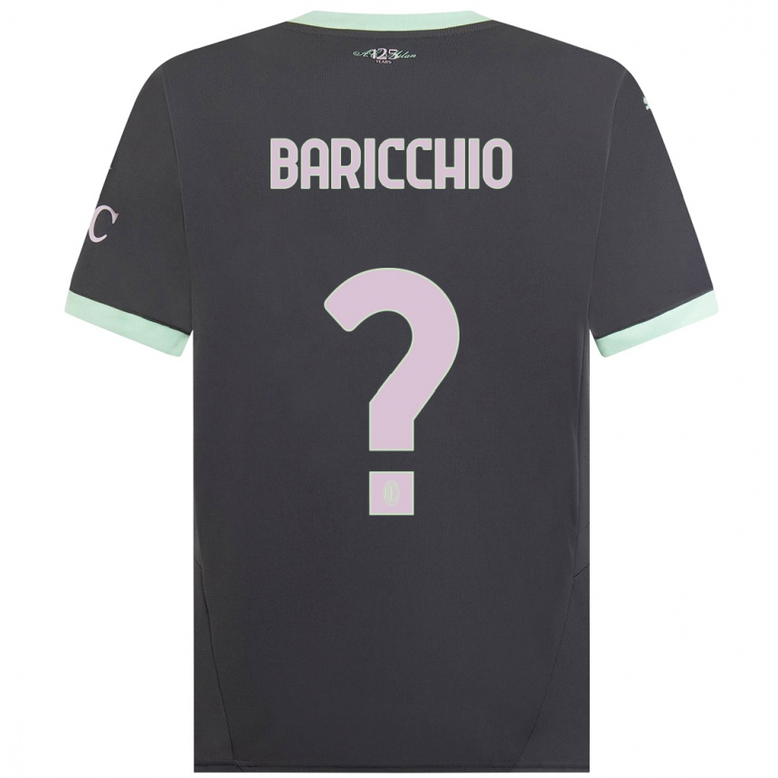 Enfant Football Maillot Luca Baricchio #0 Gris Troisieme 2024/25