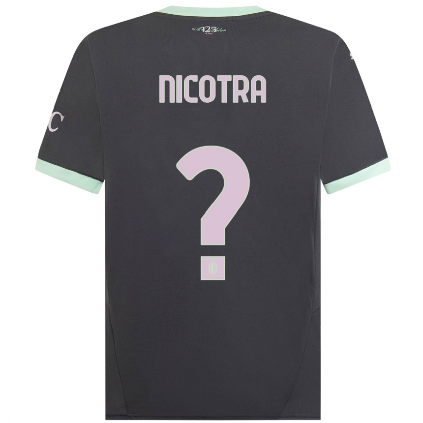 Enfant Football Maillot Riccardo Nicotra #0 Gris Troisieme 2024/25