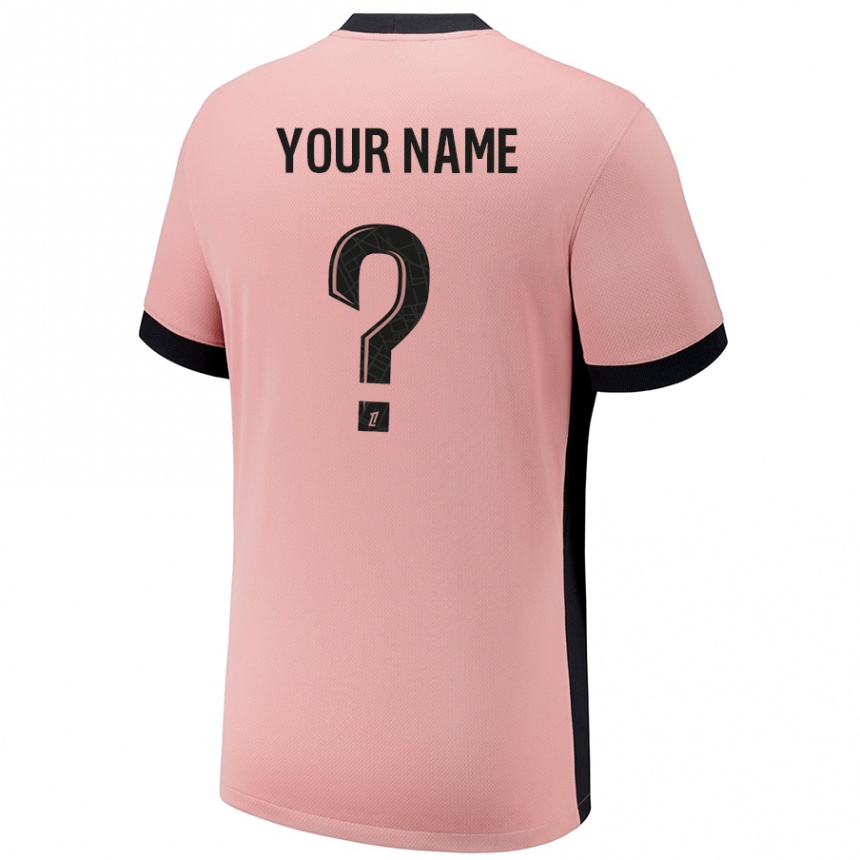 Enfant Football Maillot Votre Nom #0 Rouille Rose Troisieme 2024/25