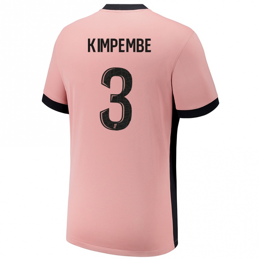 Enfant Football Maillot Presnel Kimpembe #3 Rouille Rose Troisieme 2024/25