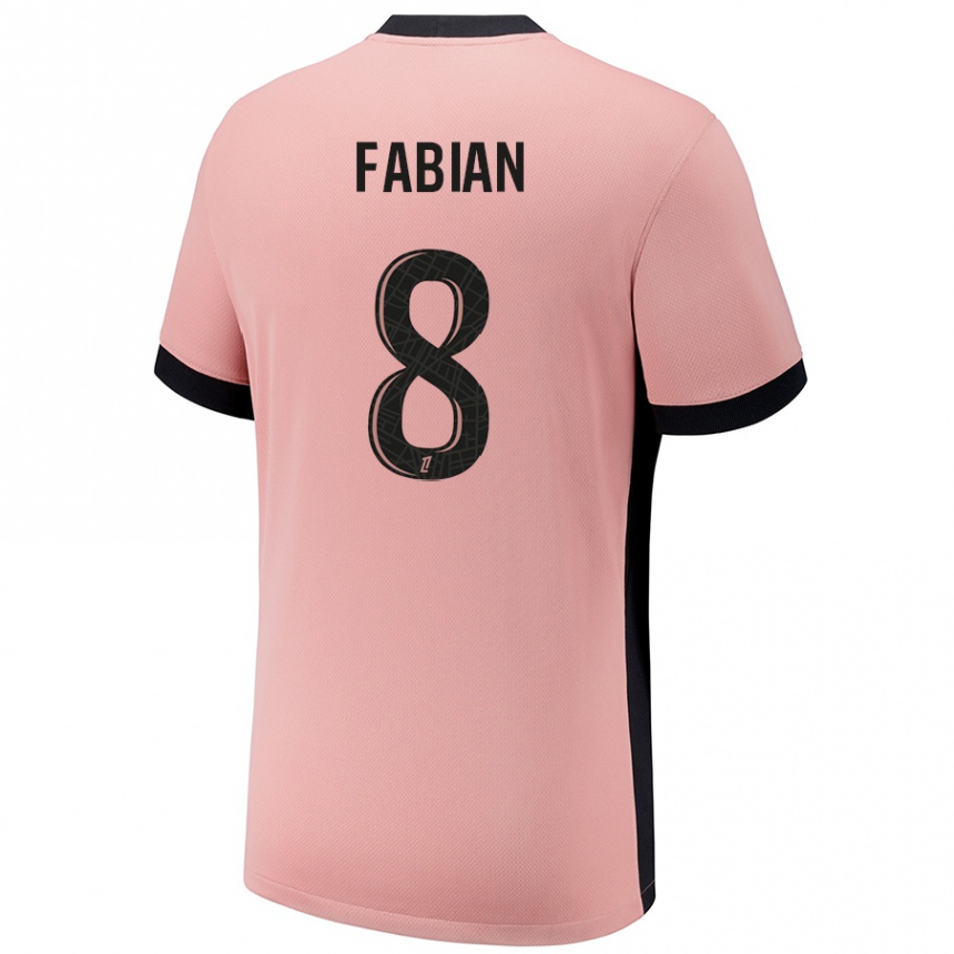 Enfant Football Maillot Fabián Ruiz #8 Rouille Rose Troisieme 2024/25