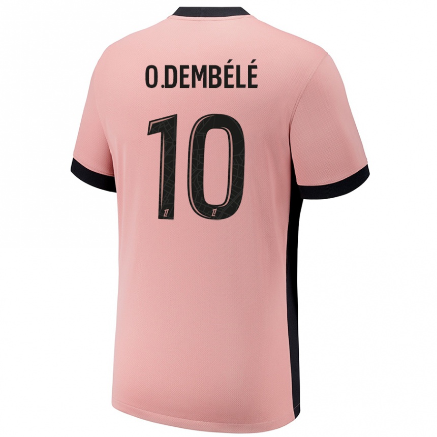 Enfant Football Maillot Ousmane Dembele #10 Rouille Rose Troisieme 2024/25