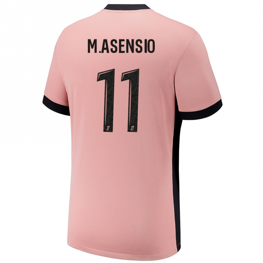 Enfant Football Maillot Marco Asensio #11 Rouille Rose Troisieme 2024/25