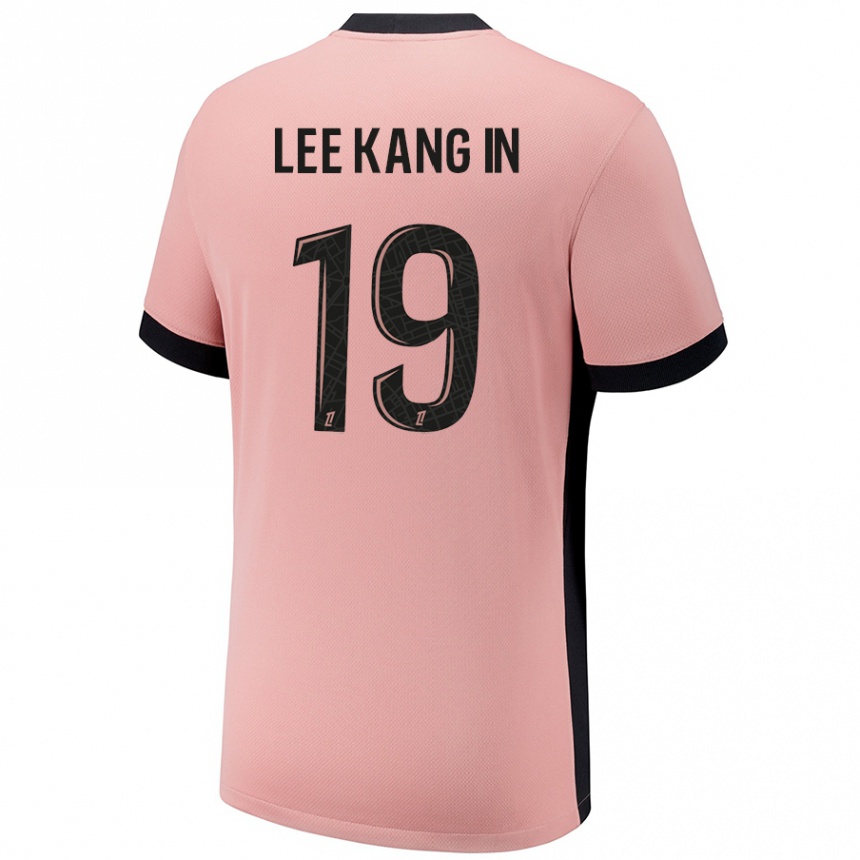 Enfant Football Maillot Kang-In Lee #19 Rouille Rose Troisieme 2024/25