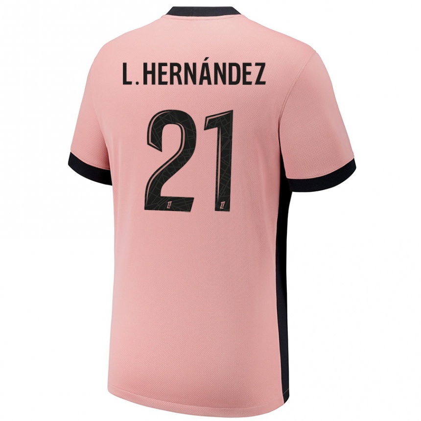 Enfant Football Maillot Lucas Hernandez #21 Rouille Rose Troisieme 2024/25