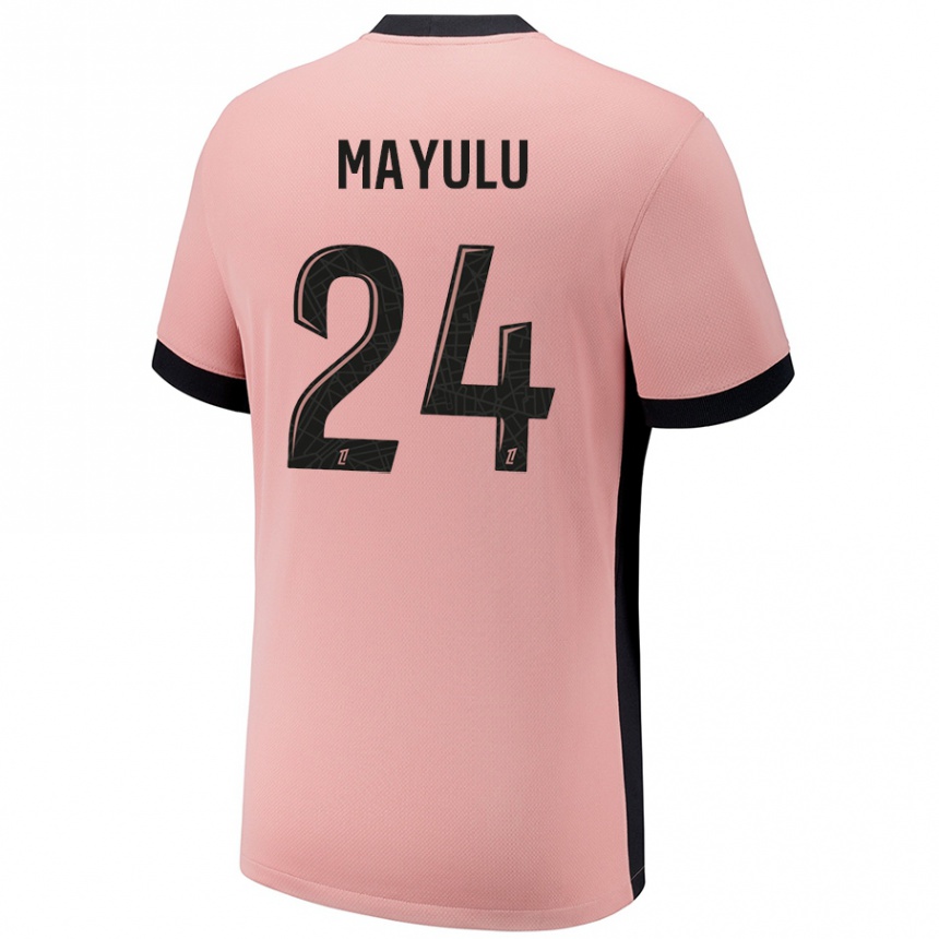 Enfant Football Maillot Senny Mayulu #24 Rouille Rose Troisieme 2024/25