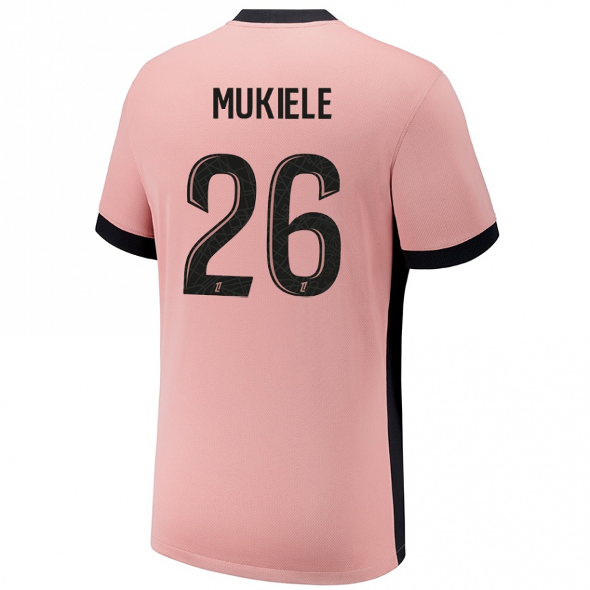 Enfant Football Maillot Nordi Mukiele #26 Rouille Rose Troisieme 2024/25