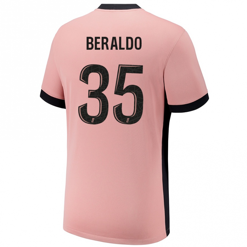 Enfant Football Maillot Lucas Beraldo #35 Rouille Rose Troisieme 2024/25