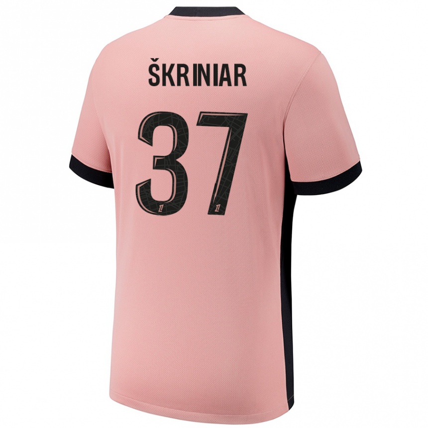 Enfant Football Maillot Milan Skriniar #37 Rouille Rose Troisieme 2024/25