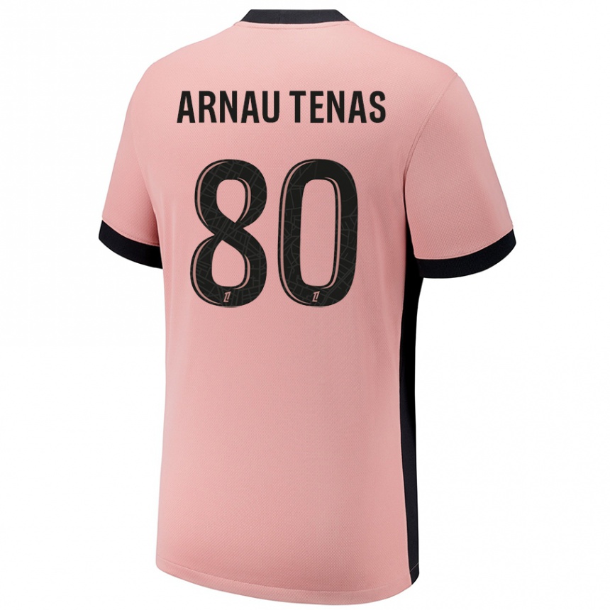 Enfant Football Maillot Arnau Tenas #80 Rouille Rose Troisieme 2024/25