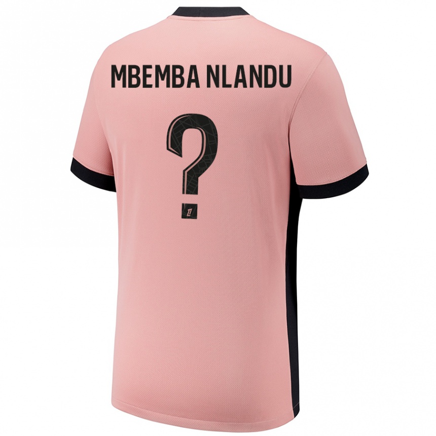 Enfant Football Maillot Emmanuel Mbemba Nlandu #0 Rouille Rose Troisieme 2024/25