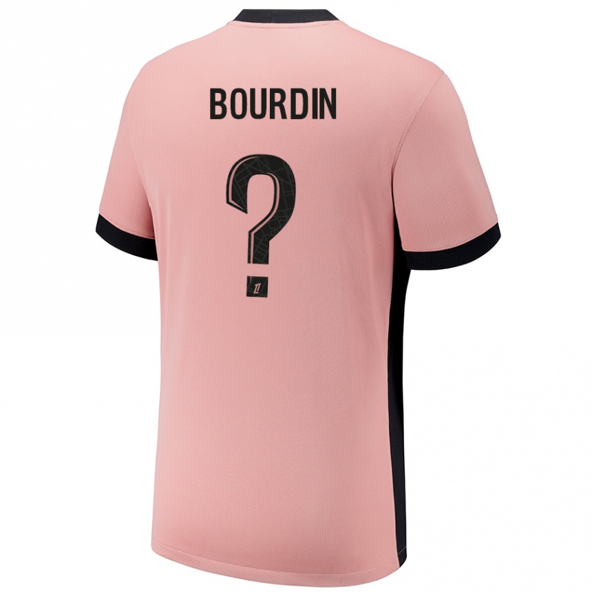 Enfant Football Maillot Paul Bourdin #0 Rouille Rose Troisieme 2024/25