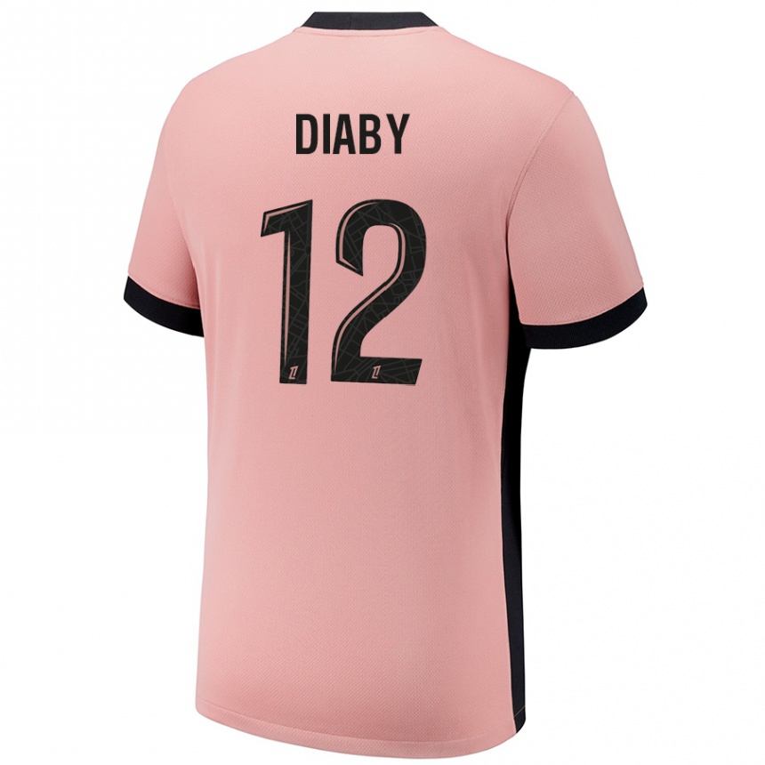 Enfant Football Maillot Ibrahima Diaby #12 Rouille Rose Troisieme 2024/25