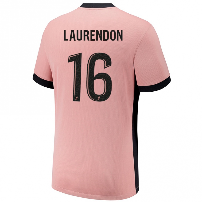 Enfant Football Maillot Bilal Laurendon #16 Rouille Rose Troisieme 2024/25