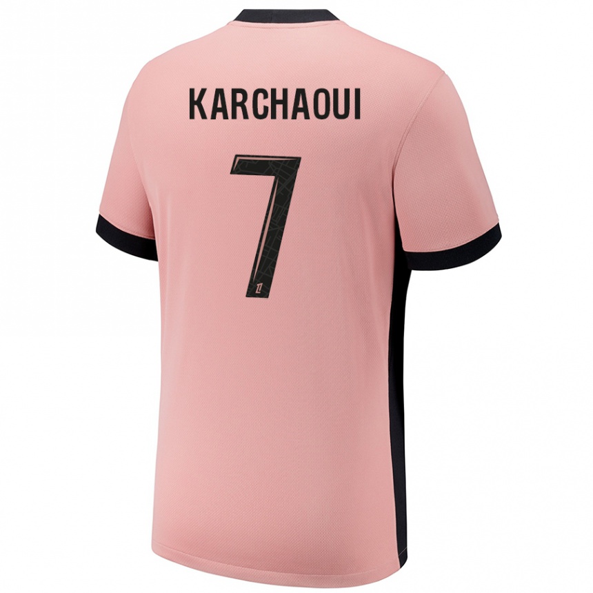 Enfant Football Maillot Sakina Karchaoui #7 Rouille Rose Troisieme 2024/25